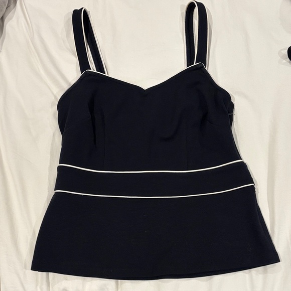 Ann Taylor Black Camisole with White Trim - Picture 1 of 4